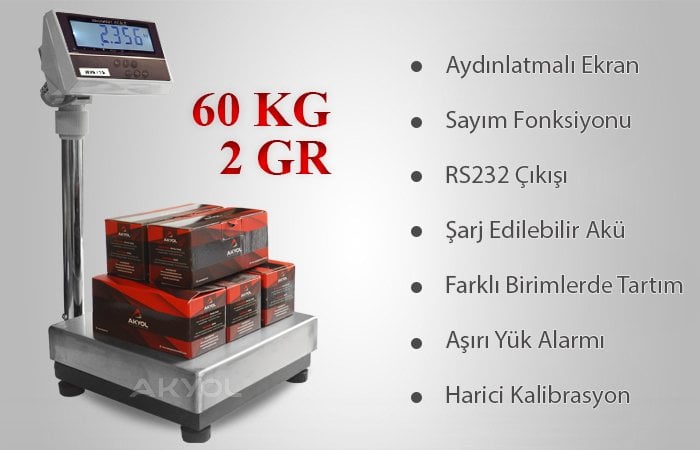 60 kg masaüstü terazi