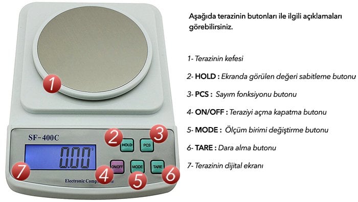 sf 400c dijital hassas terazi