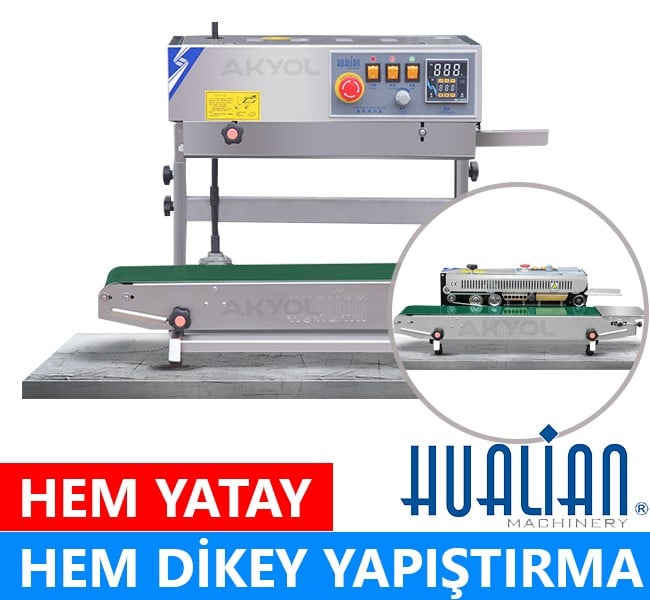 Hualian FRB 770 II Otomatik Folyo ve Yürüyen Bantlı Naylon Yapıştırma Makinası | Hem YATAY Hem DİKEY
